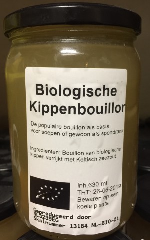 Biologische Kippenbouillon / bonebroth pot 630 ml